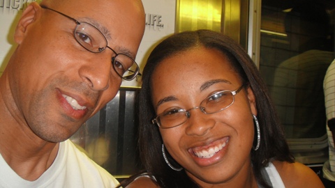 MJ and his daughter Kiara' riding the NY subway Memoral Day 2010